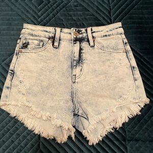 KanCan denim acid wash shorts
